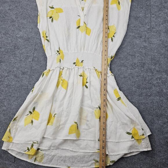 Rails Dress Womens Large Angelina Lemon Citronnade Linen Blend Smocked Waist - Picture 4 of 9